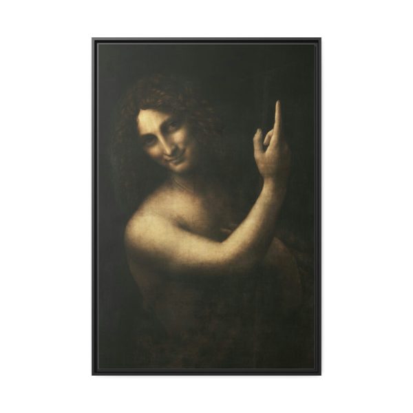 Saint John the Baptist by Leonardo da Vinci Framed Canvas
