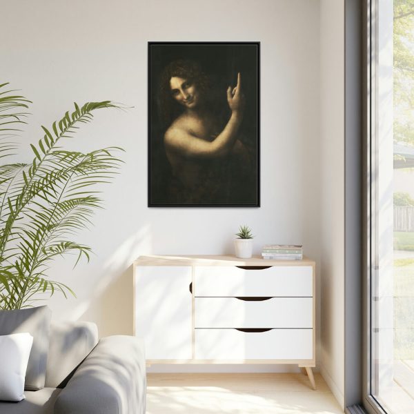 Saint John the Baptist by Leonardo da Vinci Framed Canvas