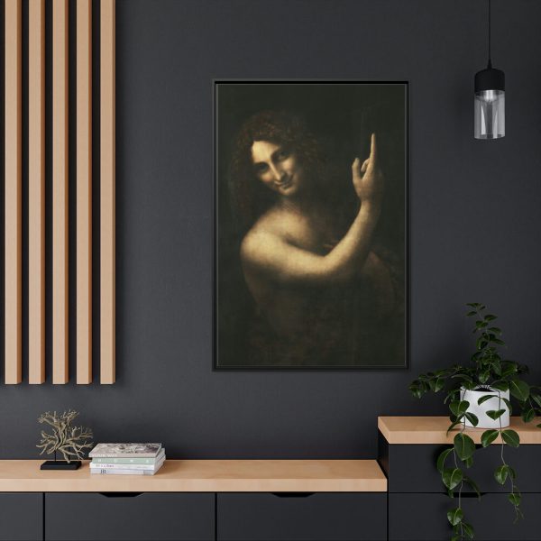 Saint John the Baptist by Leonardo da Vinci Framed Canvas