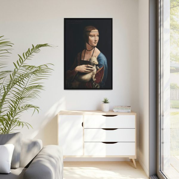 Lady with an Ermine by Leonardo da Vinci Framed Canvas