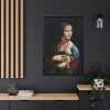 Lady with an Ermine by Leonardo da Vinci Framed Canvas