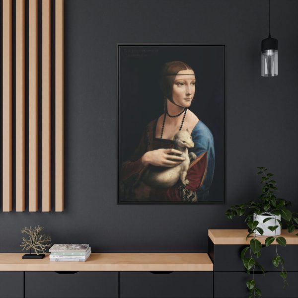 Lady with an Ermine by Leonardo da Vinci Framed Canvas
