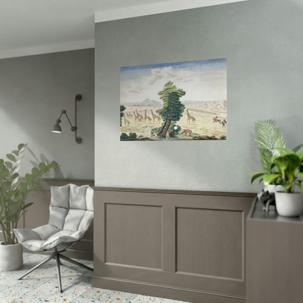 Giraffe-hunt near the Orange River Poster