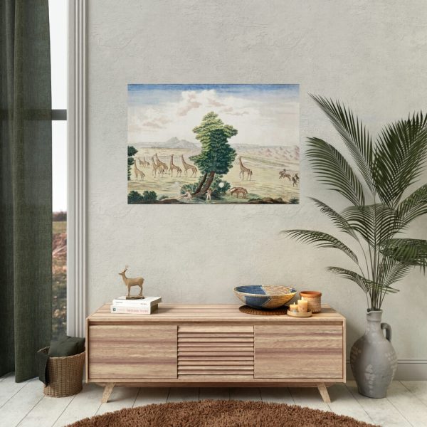 Giraffe-hunt near the Orange River Poster