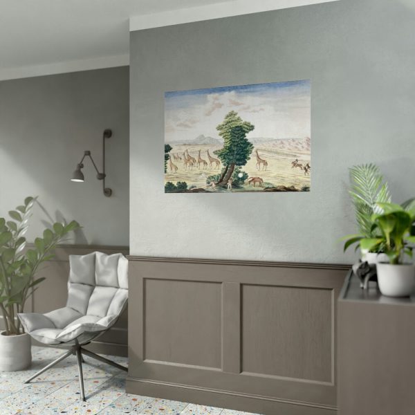 Giraffe-hunt near the Orange River Poster