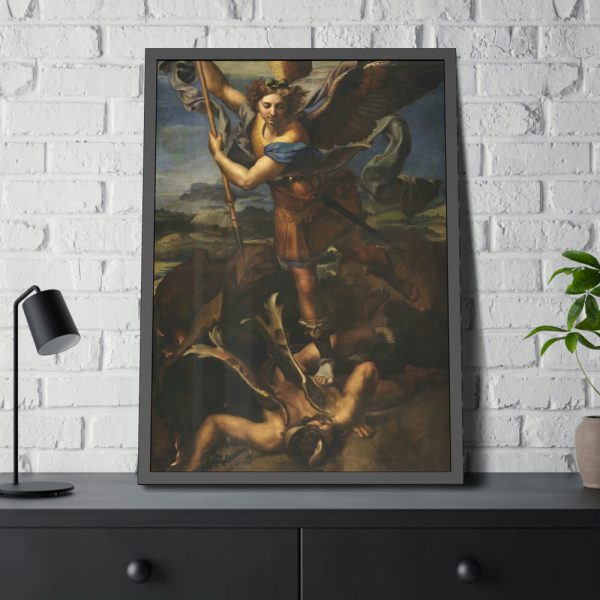 Le Grand Saint Michel War in Heaven by Raffaello Sanzio Framed Posters
