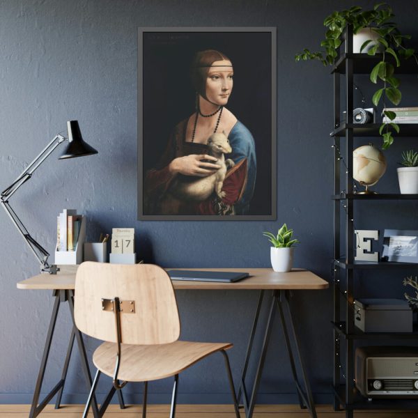 Lady with an Ermine by Leonardo da Vinci Framed Poster