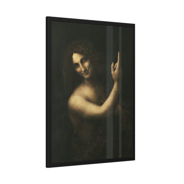 Saint John the Baptist by Leonardo da Vinci Framed Poster