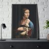 Lady with an Ermine by Leonardo da Vinci Framed Poster