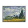 93854-4.jpg Wheat Field with Cypresses by Vincent van Gogh Framed Poster