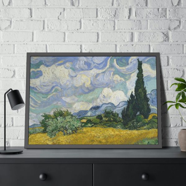 93854-7.jpg Wheat Field with Cypresses by Vincent van Gogh Framed Poster