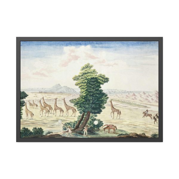 Giraffe-hunt near the Orange River Framed Poster