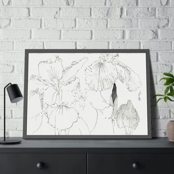 93855-55.jpg Japanese Iris Illustration by Watanabe Seitei Framed Poster