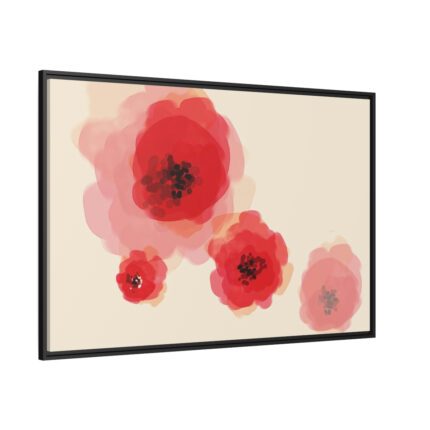 Red Flower Art Framed Canvas