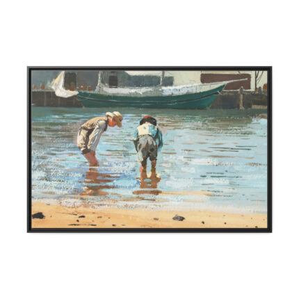 Boys Wading by Winslow Homer Framed Canvas