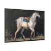 Saddled Gray Horse Walking by Jacques-Laurent Agasse Framed Canvas