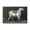 Saddled Gray Horse Walking by Jacques-Laurent Agasse Framed Canvas