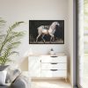 Saddled Gray Horse Walking by Jacques-Laurent Agasse Framed Canvas