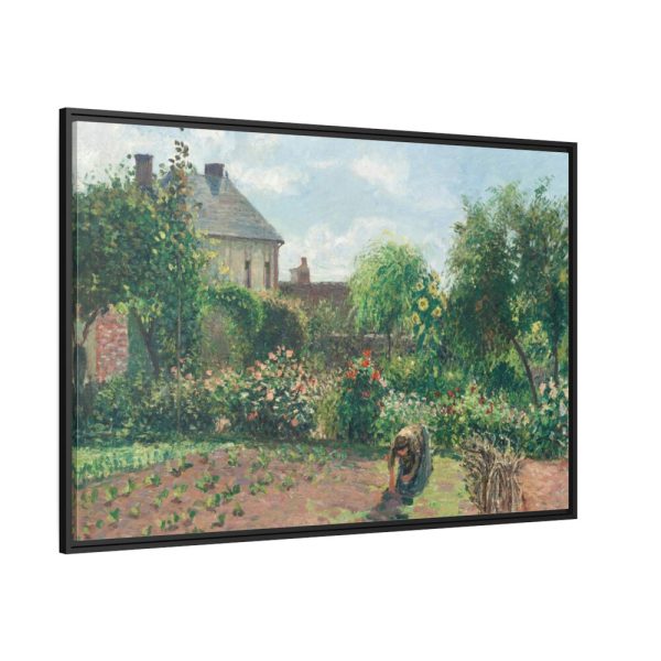 The Artist's Garden at Eragny by Camille Pissarro Framed Canvas