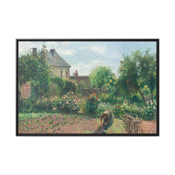 The Artist's Garden at Eragny by Camille Pissarro Framed Canvas