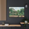 The Artist's Garden at Eragny by Camille Pissarro Framed Canvas
