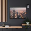 88289-249.jpg Gray High-Rise Building at Night Framed Canvas