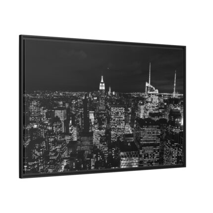 Black and White New York City Skyscraper Framed Canvas