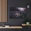 88289-274.jpg Lighting Strikes on a Stormy Night Over Bangkok's Skyline Framed Canvas