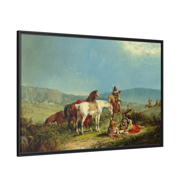 88289-280.jpg Indians Playing Cards by John Mix Stanley Framed Canvas