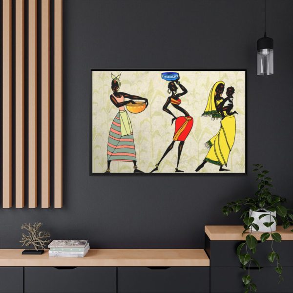 Woman Ethic African People Framed Canvas