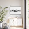 Vintage Victorian Style Blooming Flowers Engraving Framed Canvas