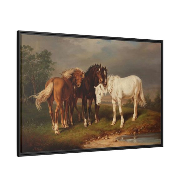88289-5.jpg Horses after Carl Wahlbom by Magnus Von Wright Framed Canvas