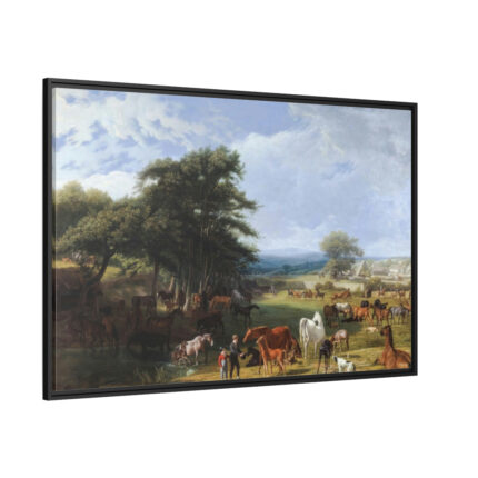 Lord Rivers's Stud Farm by Jacques-Laurent Agasse Framed Canvas