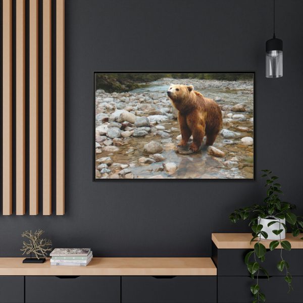 Grizzly Brown Bear Framed Canvas