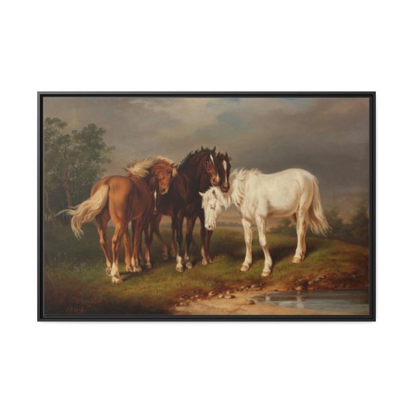 88289-6.jpg Horses after Carl Wahlbom by Magnus Von Wright Framed Canvas