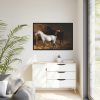 88289-68.jpg A Grey Pony and a Black Charger by Jacques-Laurent Agasse Framed Canvas