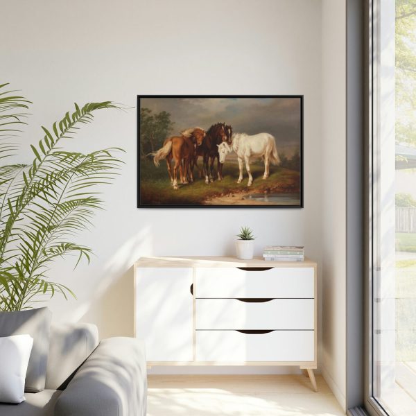 88289-8.jpg Horses after Carl Wahlbom by Magnus Von Wright Framed Canvas