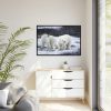 Polar Bears Walking Together Framed Canvas