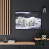 Polar Bears Walking Together Framed Canvas