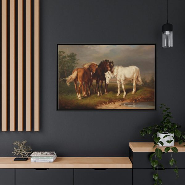 88289-9.jpg Horses after Carl Wahlbom by Magnus Von Wright Framed Canvas