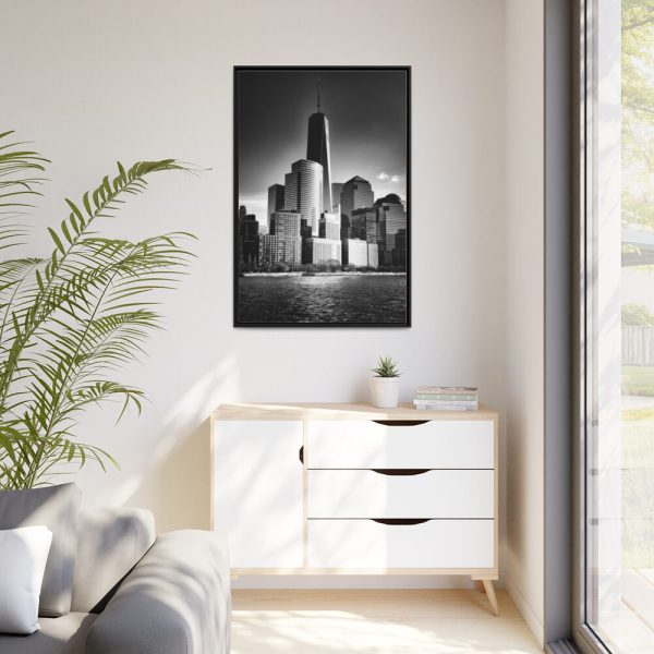 88299-108.jpg City Building Black and White Tower Skyscraper Framed Canvas