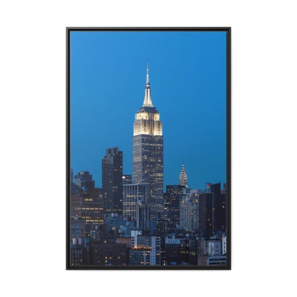 88299-121.jpg Empire State Building and Skyscrapers With Lights Framed Canvas