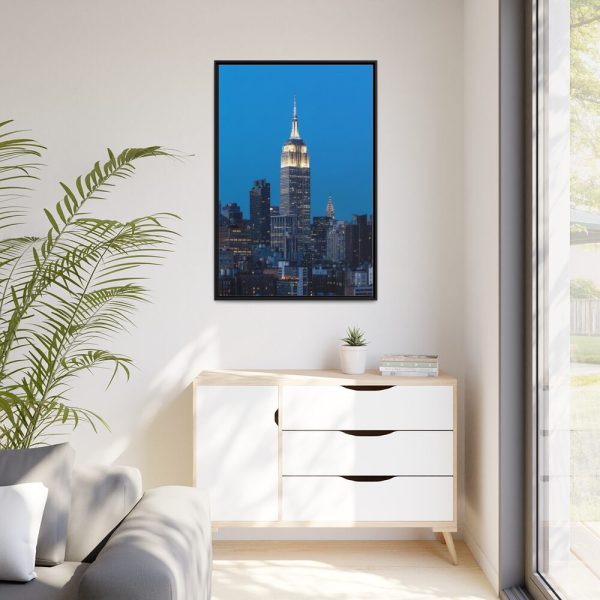 88299-123.jpg Empire State Building and Skyscrapers With Lights Framed Canvas
