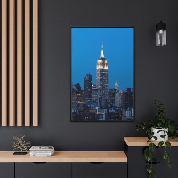 88299-124.jpg Empire State Building and Skyscrapers With Lights Framed Canvas