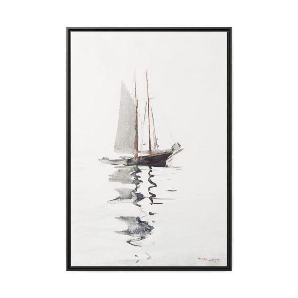 88299-136.jpg Two–Masted Schooner With Dory by Winslow Homer Framed Canvas