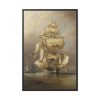88299-151.jpg H.M.S. Asia Taking in Her Sails by Richard B. B. Framed Canvas