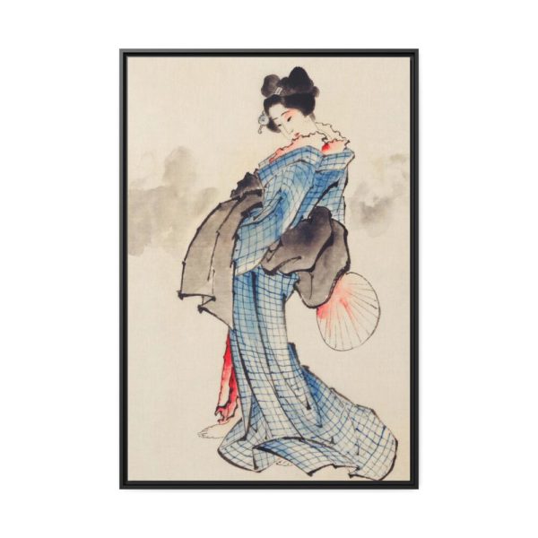 88299-156.jpg Woman Wearing Kimono by Katsushika Hokusai Framed Canvas