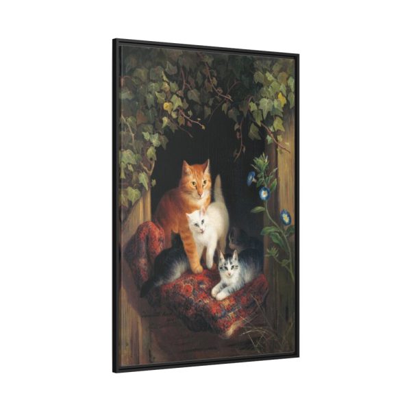88299-165.jpg Cat with Kittens by Henriëtte Ronner Framed Canvas
