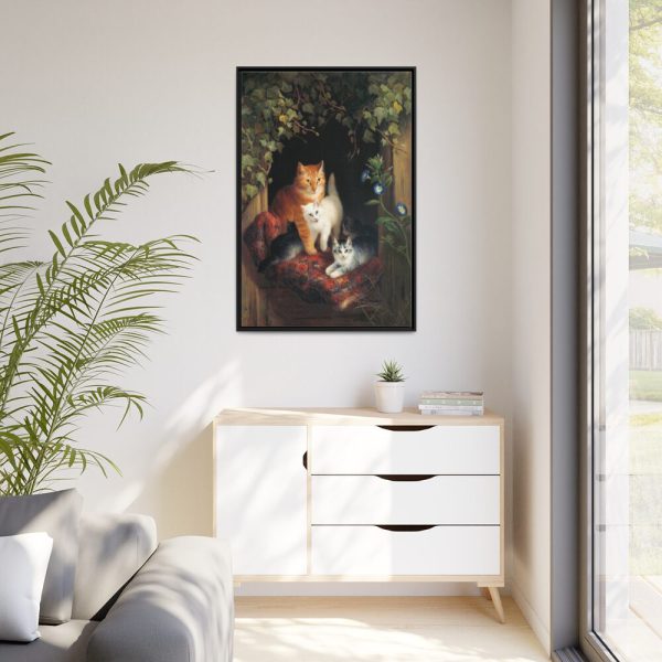 88299-168.jpg Cat with Kittens by Henriëtte Ronner Framed Canvas