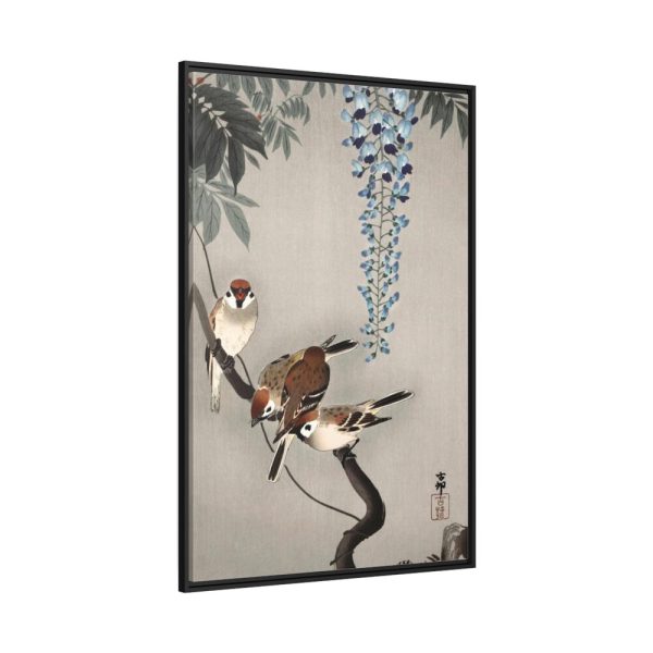 88299-190.jpg Ring sparrows at wisteria Framed Canvas